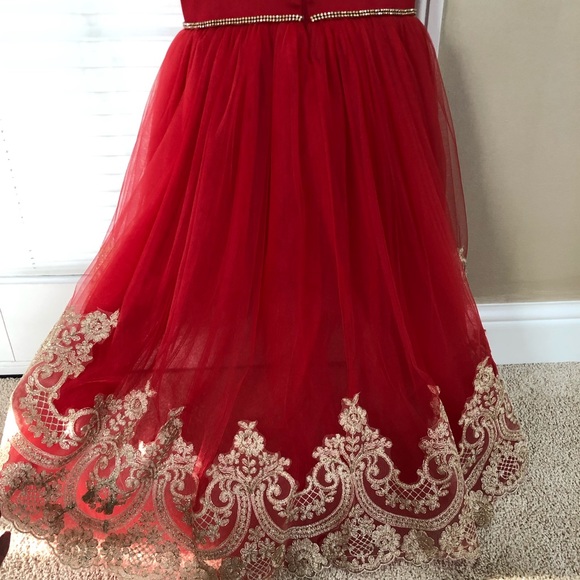 Custom made red dress - Picture 6 of 8